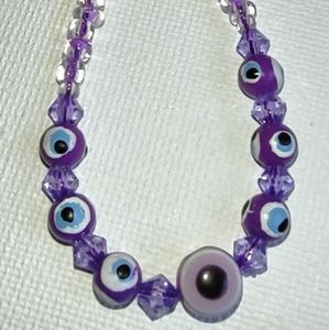 Purple evil eye bracelet